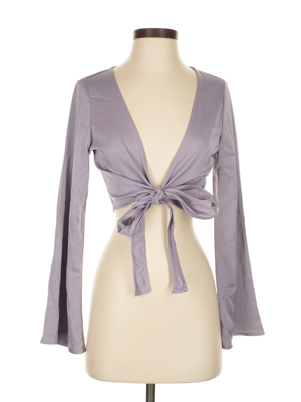 Cider Lilac Crop Top with Front Tie